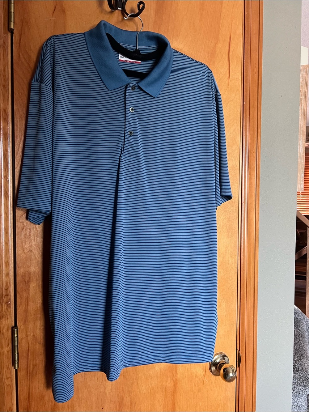 Grand Slam Blue Striped Polo Shirt